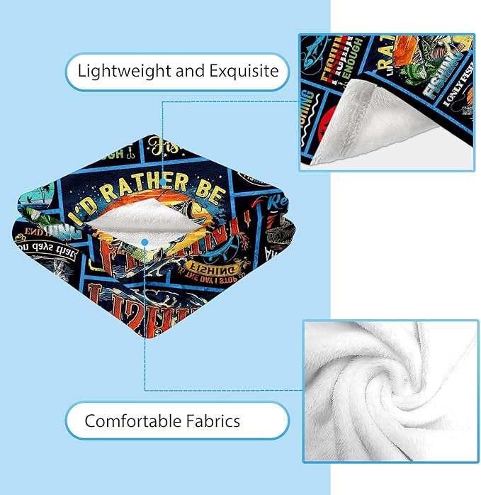 Funny Fishing Gift for Men, Fisherman, Dad, Grandpa, PaPa - Christmas Throw Blanket 60"x50"