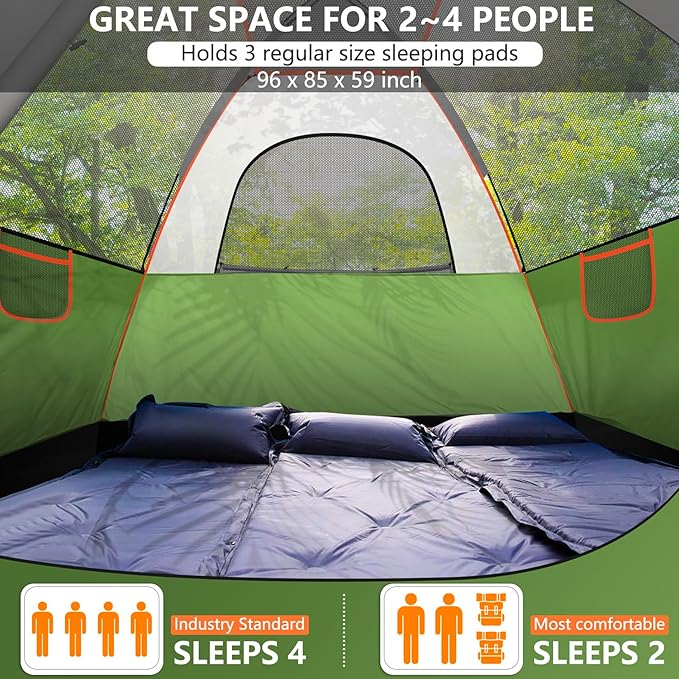 COBIZI 4-6-8-10 Person Camping Tent, Spacious Family Tents for Camping Ideal, Hiking, 3500mm Waterproof Double-Layer Windproof Tent for Hiking & Backpacking