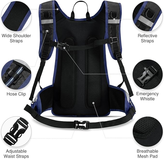 NOOLA Hydration Backpack, Insulated Hiking Water Backpack with 3L TPU Water Bladder for Men Women, Running Hydration Pack Hydro Daypack for Hiking, Trail, Running, Marathons Race, Cycling