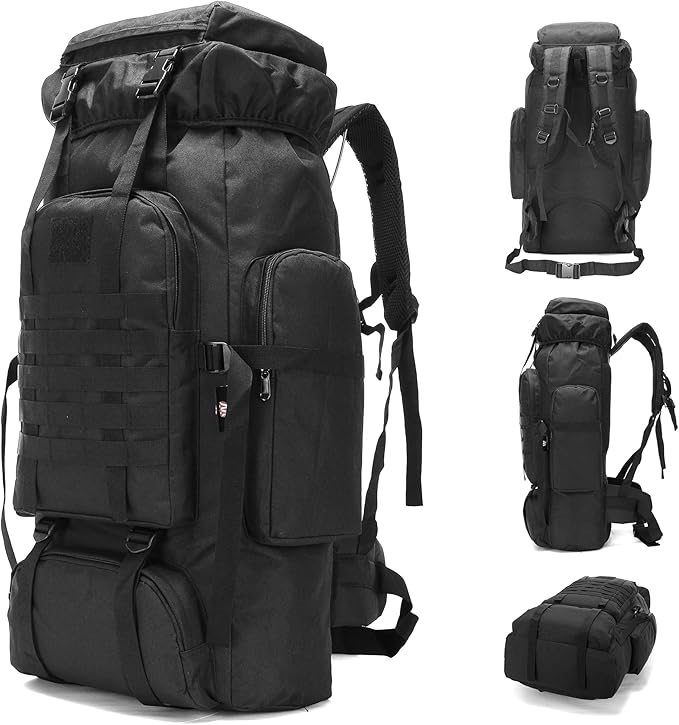 King'sGuard 70L Camping Hiking Backpack for Men Women Large Military Tactical Backpack Molle Rucksack Backpack for Outdoor