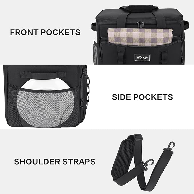 SUNUP 48 Cans Soft Sided Insulated Cooler Bag, Collapsible Large Lightweight Ice Chest, Portable Leak-Proof Cooler for Travel, Camping, Beach, Grocery