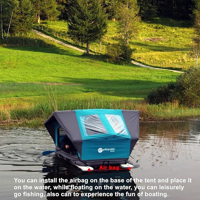 UNISTRENGH Waterproof Rooftop Tent, Portable Inflation Roof Top Tents Softshell, Pop up Roof-top Tent Camping for Jeep SUV Van Truck Car Tents with LED Lighting