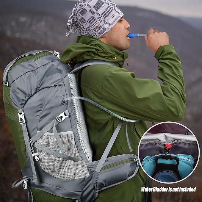 HOMIEE 50L Hiking Backpack Travel Bag Waterproof Camping Rucksack with Rain Cover Lightweight Backpacking Backpack