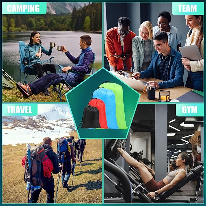 iMucci Upgrade Waterproof Drawstring Bag Sack Nylon Bag Ditty Bag for Gym Traveling, Hiking, Yoga, Shopping