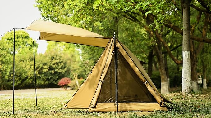 Hot Tent with Stove Jack – 4 Season Waterproof & Windproof Shelter for 1–4 People, Lightweight for Camping, Hiking, Hunting & Fishing