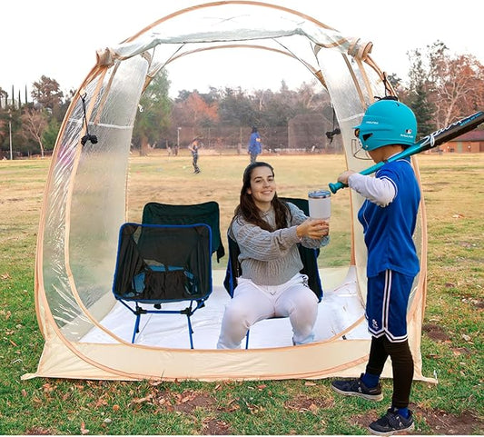 All Weather Proof Pod,Outdoor Weather Tent Sports Pod,540°View Bubble,Pop Up Screen House with Carry Bag,Screen Room for Sport Event,Camping,Fishing,Cheering
