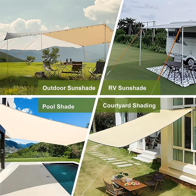 RV Awning Tie Down Kit, Campers Awning Anchors Accessories, Wind Protection RV Awning Anchor Kit, Includes Ratchet Strap, Buffer Tension Spring and Storage Bag for Most Campers Outdoor Camping