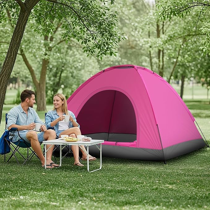 Outvita Camping Dome Tent, 1-4 Person Waterproof Windproof Easy Setup Spacious Family Tents with Carry Bag & Rain Fly for Hiking Backpacking Traveling Glamping Beach