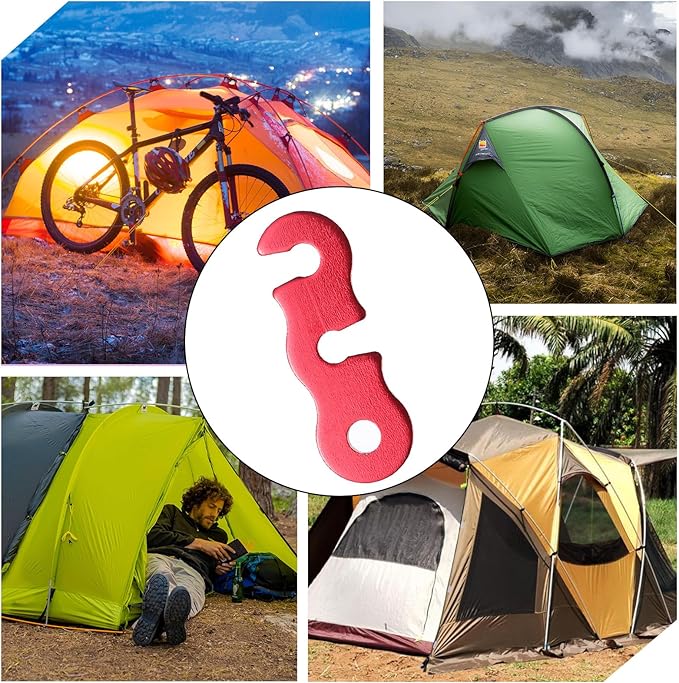 30 Pcs Rope Tightener Tensioner, Aluminum Alloy Guyline Tensioner, Tent Rope Tensioners, Paracord Tensioners for Outdoor Tent Camping Hiking Accessories, Red