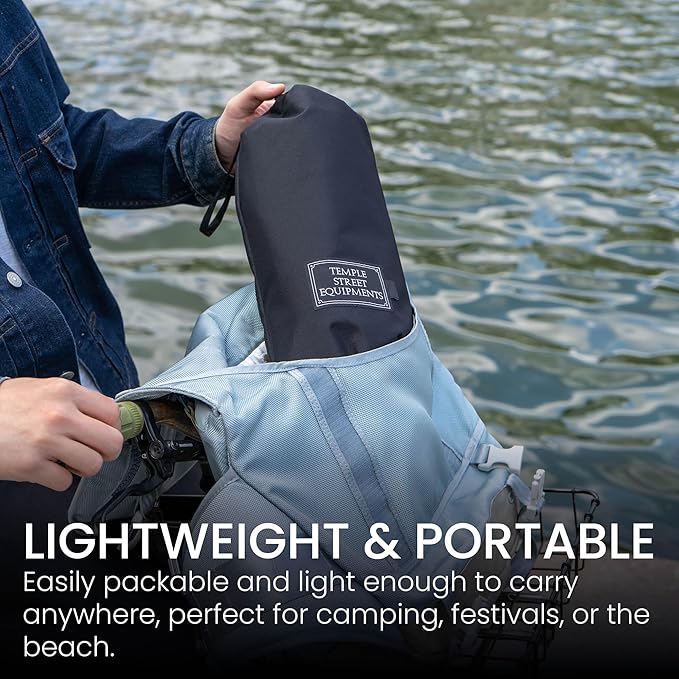 TSE LC100 Compact Camping Chair, 2lbs Super Lightweight Outdoor Folding Chair. Portable for Hiking, Beach, Festivals, Urban Use, or Garden Relaxation