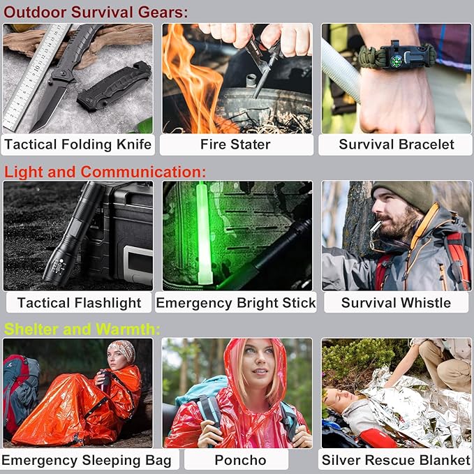 [New Upgrade] First Aid Kit, Survival Gear Outdoor Tactical Gear Set First Aid Kits Military Grade Molle System for Camper Travel Hunting Hiking and Adventures