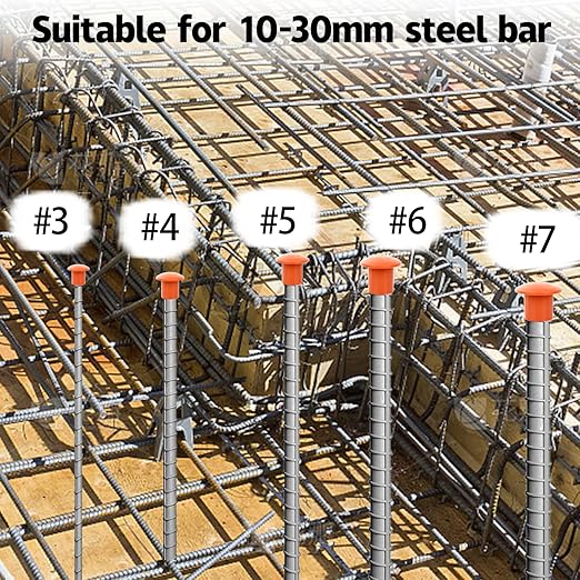 250 Pcs Rebar Caps, Size: #3-#9, Plastic Rebars Covers Caps, Mushroom Rebar Safety Cap, for Rebars Stake, Orange