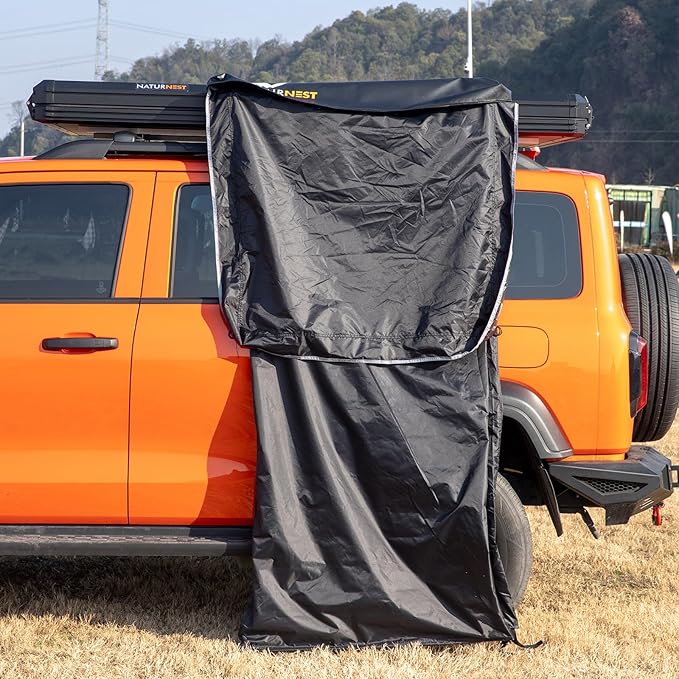 Car Side Tent, Roof Top Popup Toilet Tent Car Side Shower Room Privacy Enclosure Dressing Room Roof Rack Shower Tent Room with LED Light Strip for Camping Boating Fishing Travel Dressing
