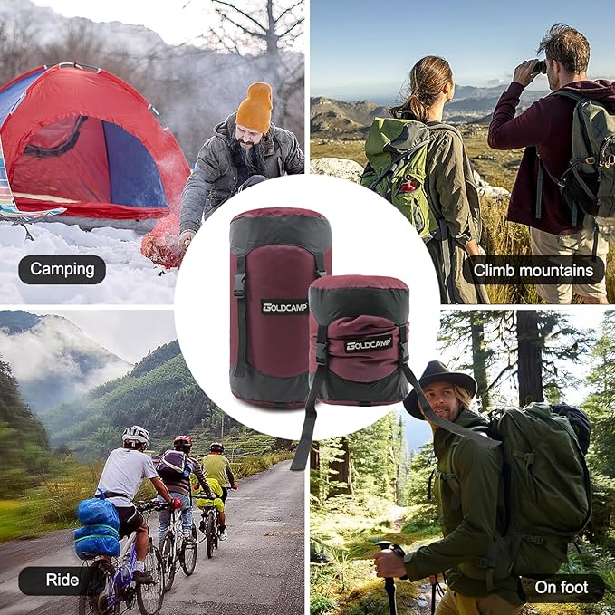 Outdoor Storage Stuff Sacks, Camping Gear Organizer (Red, XXL)