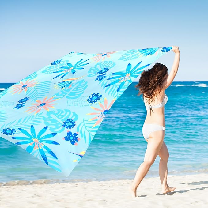 Beach Blanket, Waterproof Sandproof Beach Mat Lightweight Outdoor Picnic Blanket for Travel, Camping, Hiking
