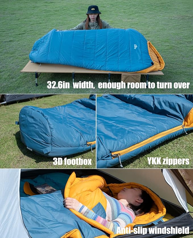 iClimb 3M Thinsulate Insulation Mummy Sleeping Bag with Compression Sack Ultralight Compact Warm Washable for Adults Indoor Outdoor Backpacking Camping Hiking