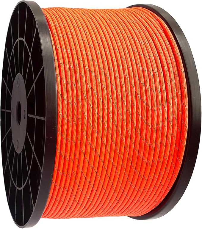 Reflective Paracord 550 lb, 7 Strand Paracord Rope 1000ft 4mm, Nylon Parachute Cord for Camping, Neon Orange
