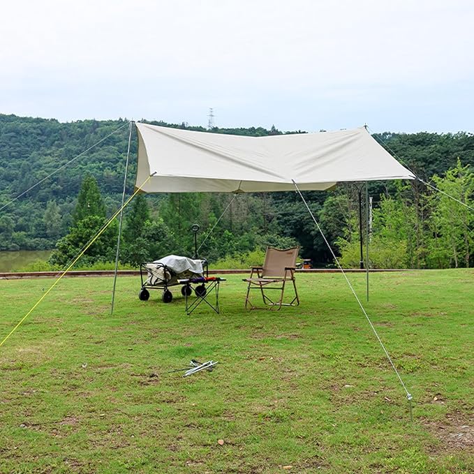 TRIWONDER 13ft Reflective Guyline, 4mm Nylon Tent Rope Paracord Cord with Guyline Adjuster for Camping Tent (Blue - 6 Pack)