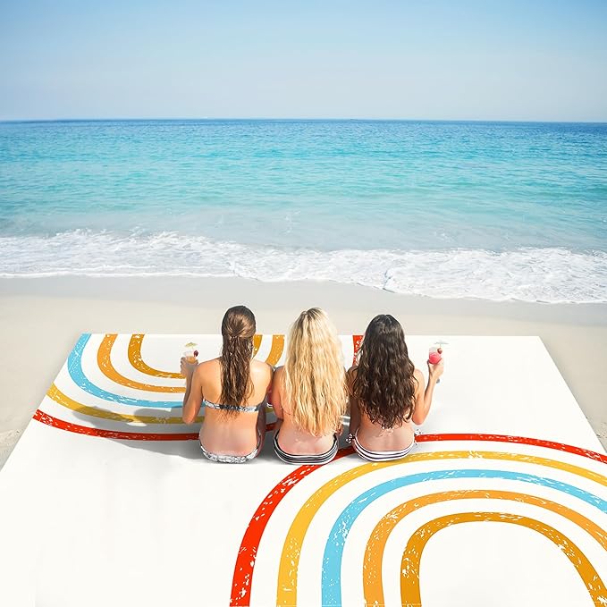 Beach Blanket, Waterproof Sandproof Beach Mat, 78''×86'' Lightweight Outdoor Picnic Blanket for Travel, Camping, Hiking