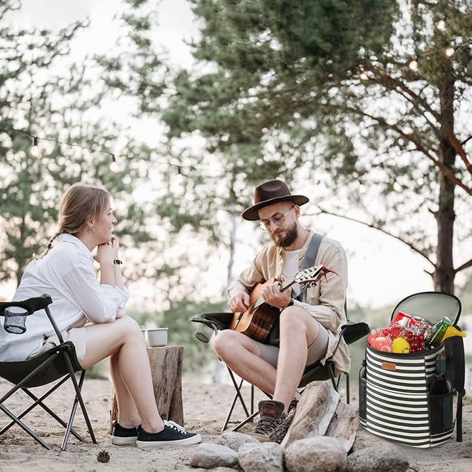 Camping Cooler Backpack 30 Cans, Soft Backpack Coolers Insulated Leak Proof Travel Cooler Bag Waterproof Lunch Picnic Beach Work Trip Thermal Bag Drink Beverage Beer Bag Cooler