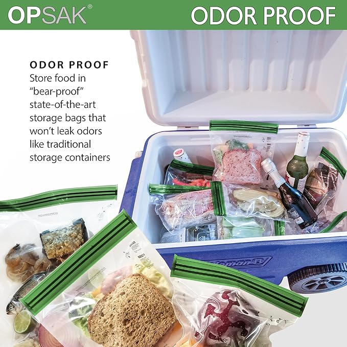 LOKSAK - OPSAK Odorproof Dry Bags for Backpacking, Hiking and Storage- Resealable Reusable and Recyclable Storage Bags (2-Pack, 9 Inch x 10 Inch)
