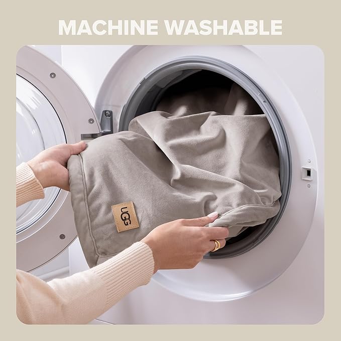 UGG Bliss Throw Blanket Plush Soft Fleece Fluffy Blankets for Bed or Couch Oversized Warm Reversible Machine Washable Medium Weight Home Decor Giftable Throw, 50-inch x 70-inch, Oyster Brown