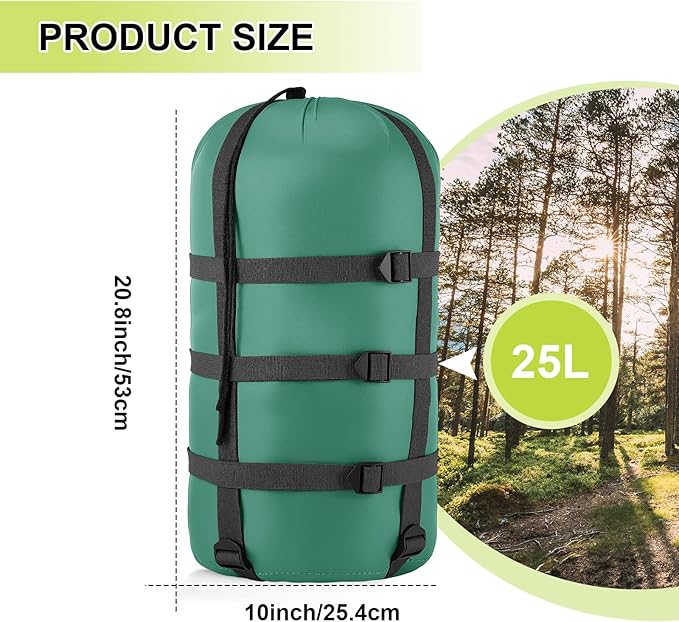 Compression Sack for Sleeping Bag Store Ultralight Sleeping Bag Compression Stuff Sack 15l 25l Space Saving Gear for Travel Camping Hiking Outdoor