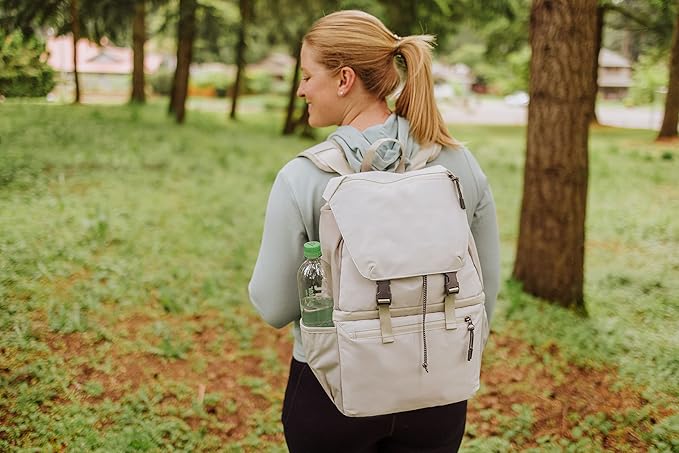 PICNIC TIME Tarana Backpack Cooler, Insulated Leakproof Backpack Made With Recycled Bottles, Portable Ice Chest For Beach, Hiking, Camping, Picnic, Lunch, Travel, Outdoor Adventures (Halo Gray)