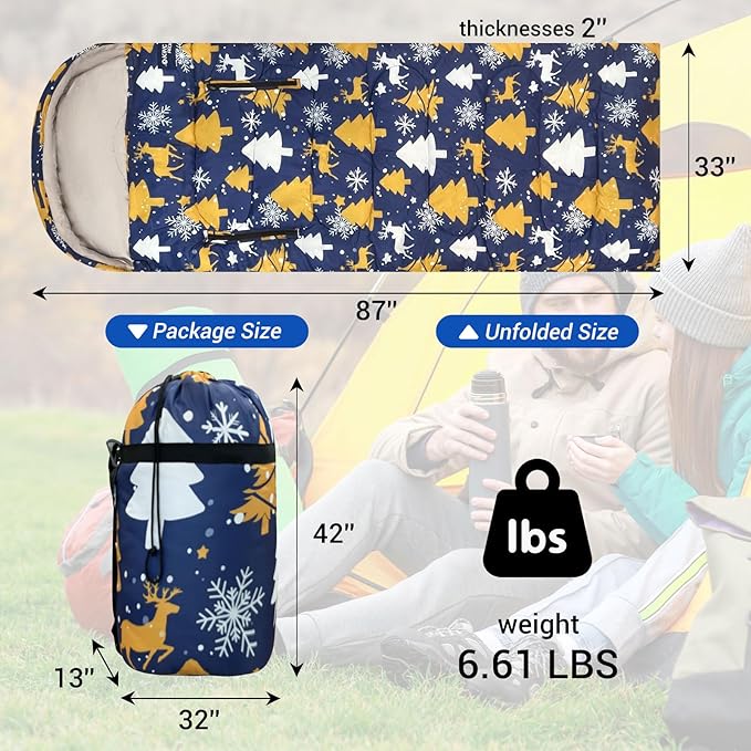 KINGROCK Sleeping Bags for Adults Backpacking Lightweight Waterproof- Cold Weather Sleeping Bag