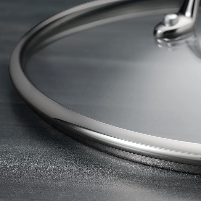 Tramontina Tri-Ply Clad Stainless Steel 4-Quart Sauce Pan with Glass Lid, Induction-Ready, Dishwasher-Safe, NSF-Certified, Made in Brazil