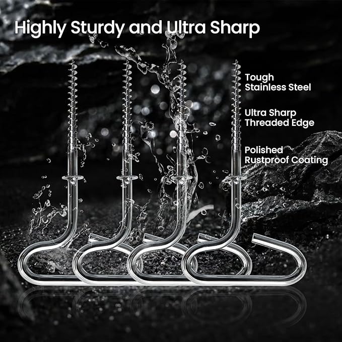 Ice Anchor Tool Kit, Ice Fishing Tent Stakes Nails with Drill Adapter, Stainless Steel Augers Accessories Set, Threaded Gear Equipment with Protective Bag for Setting Up Camping Shelter Shanty