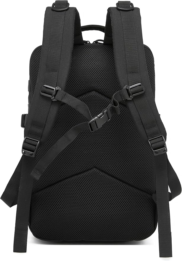 Wotony Military Tactical Backpack for Men Waterproof Daypack 3 Day Assault Pack Laser-Cut MOLLE Webbing Design with Water Bottle Holder Black Small Tactical Assault Bag (Black, 30L)