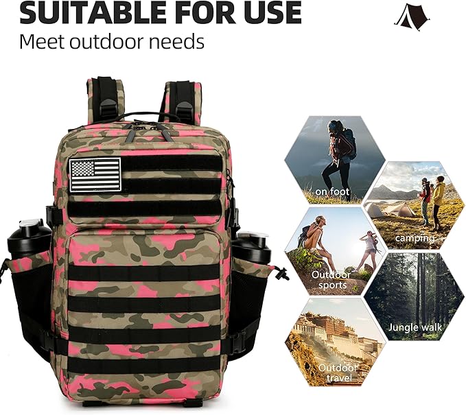 45L Tactical Assault Backpack 3 day assault pack with Molle Waterproof backpack Rucksack for Tactical Backpacks