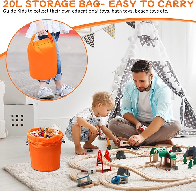 R2Depot Waterproof Dry Bag, 5L/10L/20L/40L/70L Dry Storage Bag for Kayaking, Gym, Hiking, Swimming (Blue, 20L)