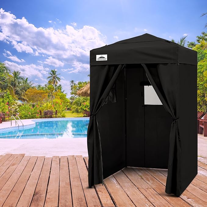 EAGLE PEAK Flex Ultra Compact 4x4 Pop-up Canopy Tent with Vented Top, Sun Shelter, Fast Set Up Changing Room, Portable Privacy Canopy for Camping, Photoshoots, and More (Black)