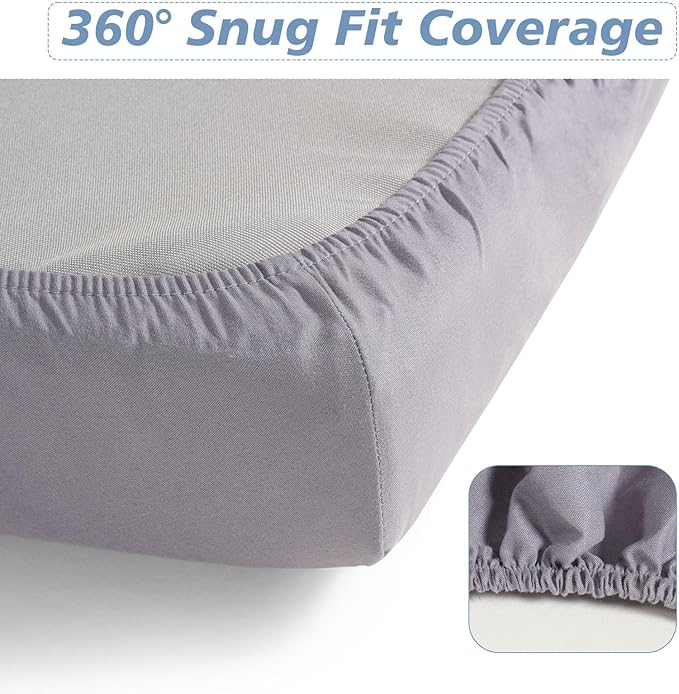 Twin Fitted Sheet (Bottom Sheet Only) Compatible with Milliard Trifold Mattress Folding Mattress, Ultra Soft & Breathable Cover for Camp Bunk Rvs Bed(Gray,Twin,6")