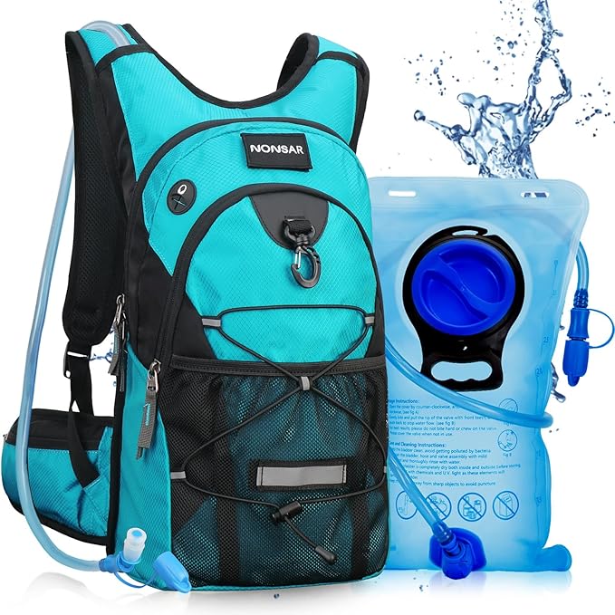 NONSAR Hydration Backpack, Hiking Backpack with 3L Water Bladder, Insulated Water Backpack for Women, Men, Kids, Keep Liquids Cool Up to 5 Hours, Daypack for Hiking, Running, Climbing, Cycling