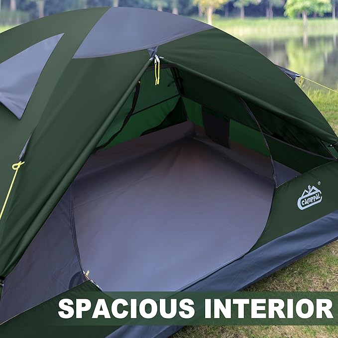 2 Person Backpacking Tent, Waterproof Windproof Two Person Tent, Lightweight Easy Setup 2 Man Tent for Camping Hiking Cycling