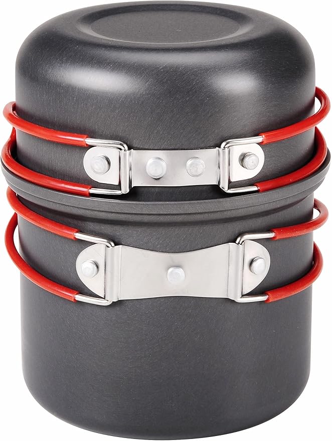 Bulin 24/13/11/8/4 PCS Camping Cookware Mess Kit Lightweight Backpacking Cooking Set Outdoor Cook Gear for Family Hiking, Picnic(Kettle, Pot, Frying Pan, Bowls, Plates, Spoon)