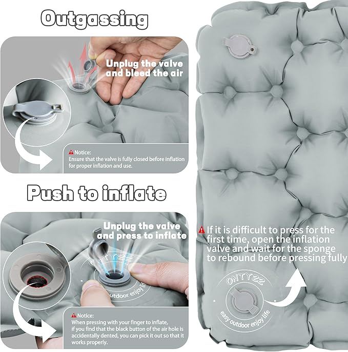 ONTYZZ Inflatable Seat Cushion Lightweight Stadium Seat Pad Travel Air Seat Cushion for Hiking Office Airplane Stadium Car