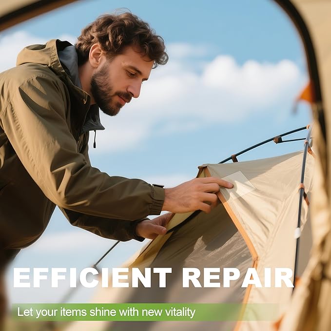 7x9in Nylon Repair Patch，Tent Repair Kit，Self Adhesive Waterproof Fabric Repair Tape for Tent, Umbrella, Sleeping Bag, Down Jackets,Knapsack.（Dark Purple,6ps）