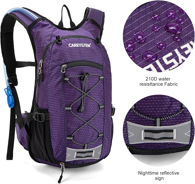 Hydration Backpack Cycling Backpack Women Running Backpack Water Backpack for Hiking Biking Backpack for Men Equipped with 2L Water Bag