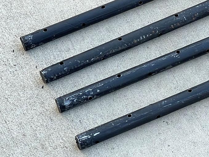 Sandbaggy Round Steel Concrete Form Stakes with Nail Holes - Rust Resistant Coating - Removable, Reusable (10, 3/4 in X 60 in)
