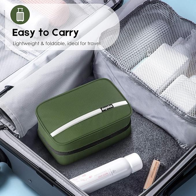 dopobo Travel Toiletry Bag for Women, Dopp Kit for Men, Waterproof Makeup Bag Shaving Bag with Hanging Hook, Portable Toiletry Organizer for Traveling and Camping