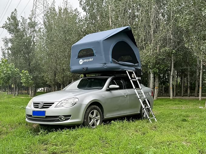 UNISTRENGH 2 Person Inflatable Car Rooftop Tent Easy Set-up Large Outdoor Glamping Camping Tent for SUV,Truck and Universal Auto Self-Driving Touring