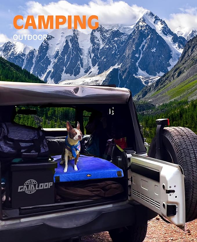 3 Inch GAIALOOP Thick Memory Foam Camping Mattress Sleeping Pad [Car/Tent/Cot] Glamping Portable Floor Mat Roll Up Futon Mattress for Guests Sleepover