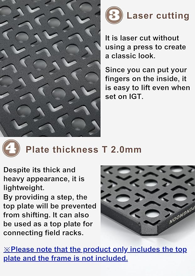 camping moon IGT Top Board Bridge Table Laser Top Board Half Black CK-12F-1P