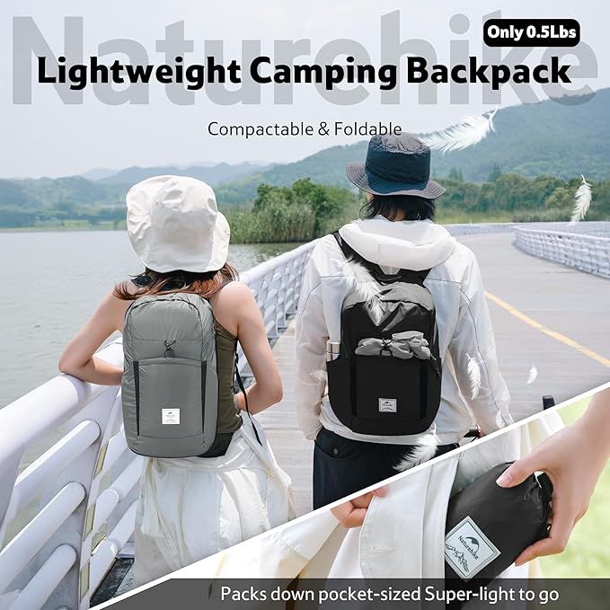 Naturehike 30L Lightweight Hiking Backpack, Waterproof Camping Packable Backpack, Ultralight Daypack for Travel Airplane