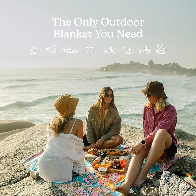 Nomadix Festival Blanket - Perfect for Picnics, Camping, & Lawn Seating - Plush Top & Water Resistant Base - Made with Post Consumer Recycled Materials - Jungle - 60x72