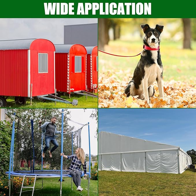 Gisafai 6 Pcs 30 Inch Long Ground Anchors Spiral Blade Earth Shed Anchor Kit Heavy Duty Tent Trampoline Hook 12 mm Thick Metal Swing Set Wind Stake for Mobile Home Canopies (Silver)